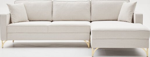 Kutna garnitura, Krem Zlato, Berlin Right - Cream, Gold