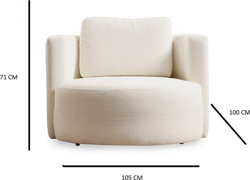 Naslonjač, Asos Cream - Wing