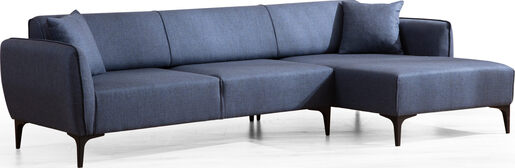 Kutna garnitura, Plava, Belissimo Right - Blue