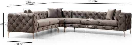 Kutna garnitura, Antracit, Como Right -Anthracite