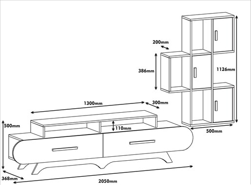 TV jedinica, Flora S - Walnut, Cream