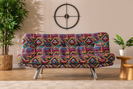 Trosjed na razvlačenje, Višebojno, Misa Small Sofabed - Patchwork