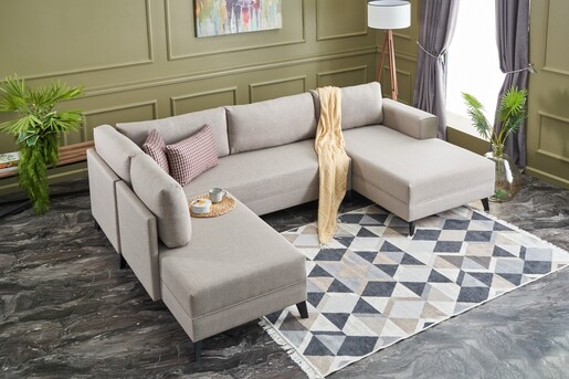 Kutna garnitura na razvlačenje EFSUN, krem, Efsun - Cream