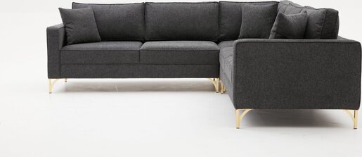 Kutna garnitura, Antracit Zlato, Berlin - Anthracite, Gold