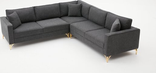 Kutna garnitura, Antracit Zlato, Berlin - Anthracite, Gold