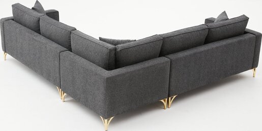 Kutna garnitura, Antracit Zlato, Berlin - Anthracite, Gold