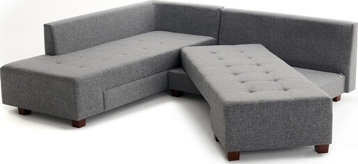 Kutna garnitura na razvlačenje, Sivo, Manama Corner Sofa Bed Left - Grey
