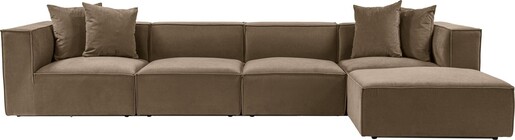 Kutna garnitura Sora (L1-O1-O1-1R-POUFFE ) - smeđa