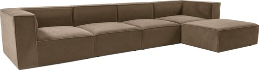 Kutna garnitura Sora (L1-O1-O1-1R-POUFFE ) - smeđa