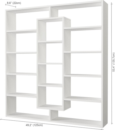 Polica za knjige, Bijela boja, Ample - White