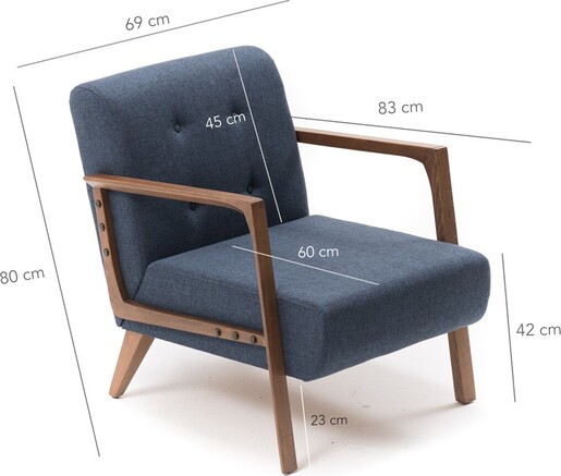 Fotelja, Plava, Kemer - Blue