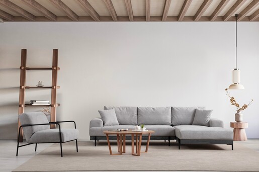 Kutna garnitura Eti crna desni - sivi