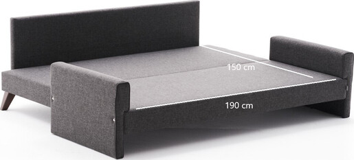 Trosjed na razvlačenje, Antracit, Bella Sofa Bed - Anthracite