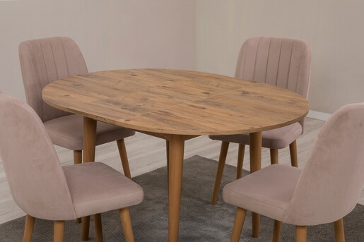 Proširivi blagavaonski stol i stolice (5 komada) Adelina