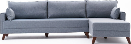 Kutna garnitura, Plava, Bella Soft Köşe Koltuk Right - Blue