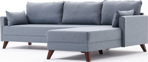 Kutna garnitura, Plava, Bella Soft Köşe Koltuk Right - Blue