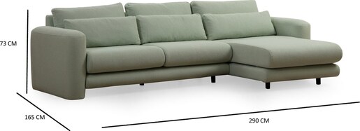 Kutna garnitura Lily Corner desni zeleno