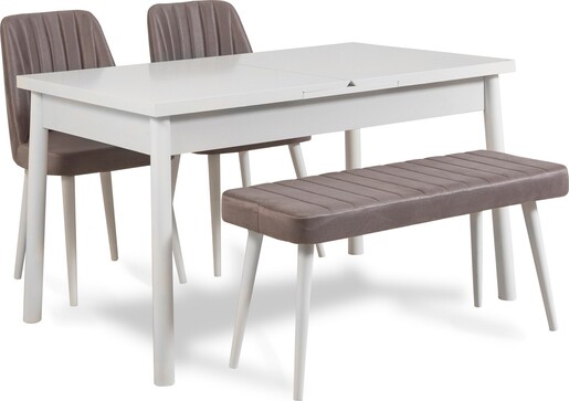 Set stolova i stolica (5 komada), Bijela boja Sivo, Costa 0701 - 1 B