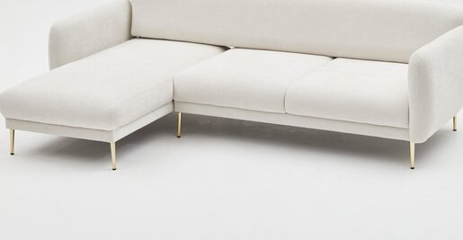 Kutna garnitura na razvlačenje, Krem Zlato, Simena Left - Cream