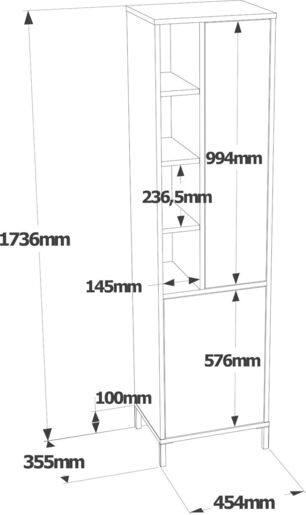 Višenamjenski ormarić, Bijela boja, VI2-W