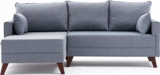 Kutna garnitura na razvlačenje BELLA SOFT,lijeva, plava, Bella Soft Mini Köşe Left - Blue