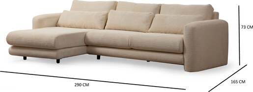 Kutna garnitura Lily Corner lijevi bež