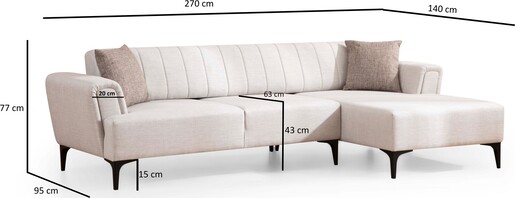 Kutna garnitura na razvlačenje Hamlet desni- Ecru