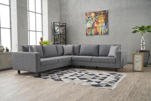 Kutna garnitura KALE LINEN, siva, Kale Linen - Grey