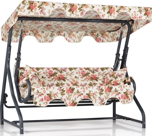 Vrtni trosjed za ljuljanje, višebojno boja, Olea 3 Kişilik Salıncak - Güllü