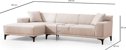 Kutna garnitura, Bijela, Petra L Corner - White