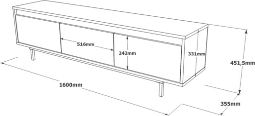Stalak za televizor, Srebro Crno, LV1 - RL