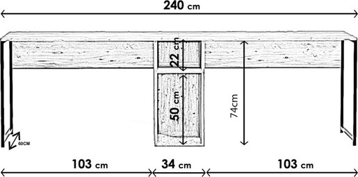 Studijski stol, İkili Çalışma Masası L196