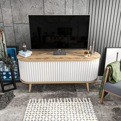 Stalak za televizor, Stor - Oud Oak, White