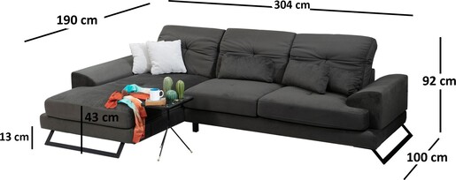 Kutna garnitura FRIDO lijeva, Frido Corner Left (Chl+3R)