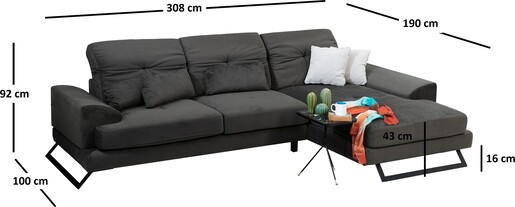 Kutna garnitura FRIDO desna, Frido Corner Right (L3+Chl)