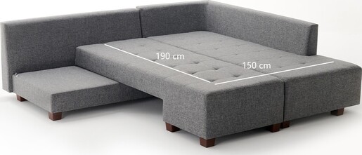 Kutna garnitura na razvlačenje, Sivo, Manama Corner Sofa Bed Right - Grey