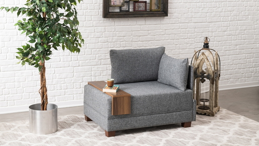 Sofa, Sivo, Fly Armchair Right - Grey