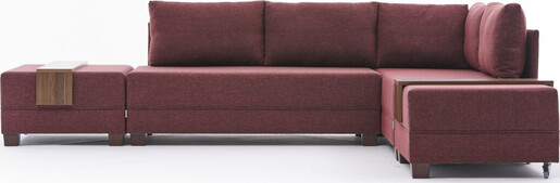 Kutna garnitura na razvlačenje BELLA SOFT, desna, tamno crvena, Fly Corner Sofa Bed Right - Claret Red