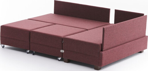 Kutna garnitura na razvlačenje BELLA SOFT, desna, tamno crvena, Fly Corner Sofa Bed Right - Claret Red