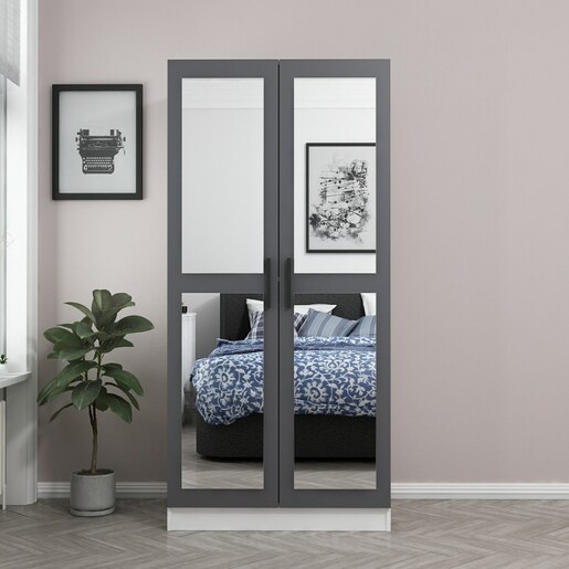 Garderoba, Kale Mirror Anthracite White - 190