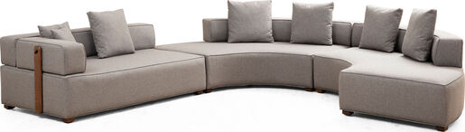 Kutna garnitura GONDOL-4, siva, Gondol-4 (CHL-SOL-CHL-SAĞ-3R) - Grey