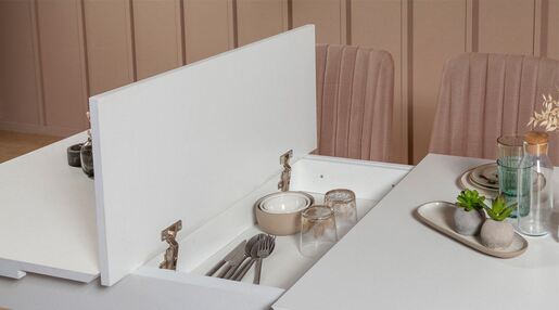 Set stola i stolica (4 komada), Vina 0900 - 3 - White, Stone