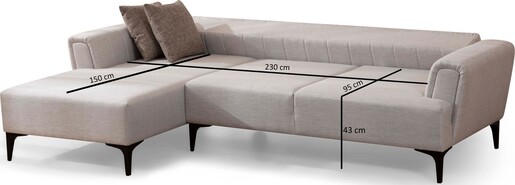 Kutna garnitura na razvlačenje Hamlet lijevi - Ecru