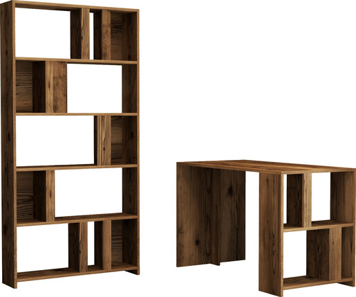 Studijski stol i policu za knjige, Lima - Walnut