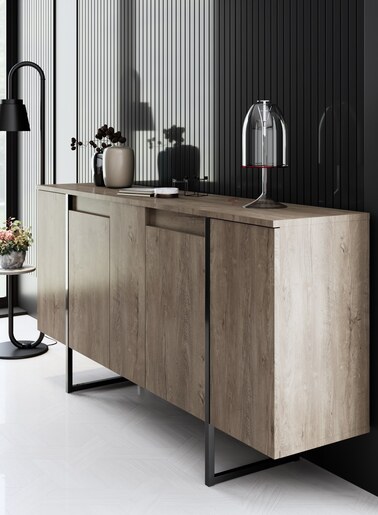 Komoda, Luxe - Walnut, Black