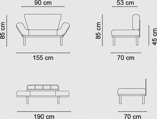 Dvosjed na razvlačenje NITTA siva, Nitta - Grey