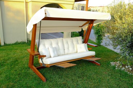 Vrtni trosjed za ljuljanje, prirodno bež boja, Luna Deluxe 2600 - Beige