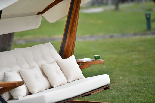 Vrtni trosjed za ljuljanje, prirodno bež boja, Luna Deluxe 2600 - Beige