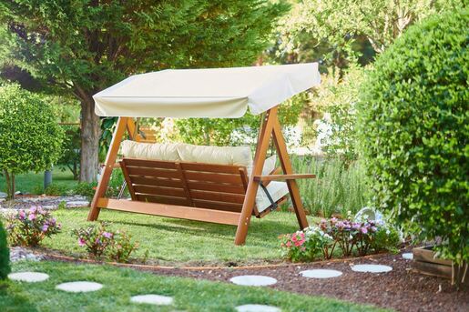 Vrtni trosjed za ljuljanje, prirodno bež boja, Luna Deluxe 2600 - Beige