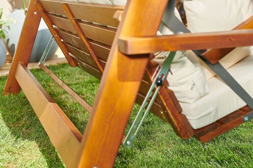 Vrtni trosjed za ljuljanje, prirodno bež boja, Luna Deluxe 2600 - Beige